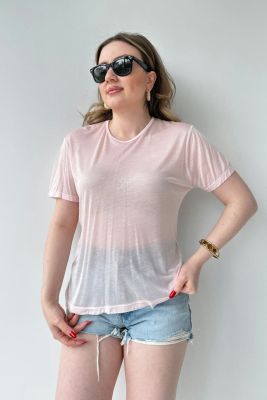 Basic T-shirt Pembe - Thumbnail