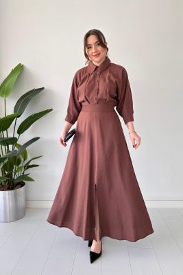 Fakir Kol Elbise Kahve - Thumbnail