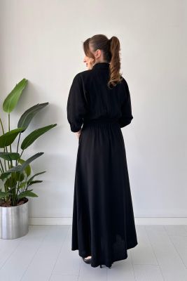 Fakir Kol Elbise Siyah - Thumbnail