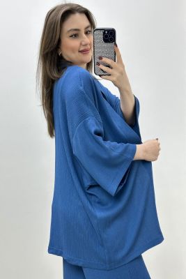 Gofre İkili Takım Mavi - Thumbnail