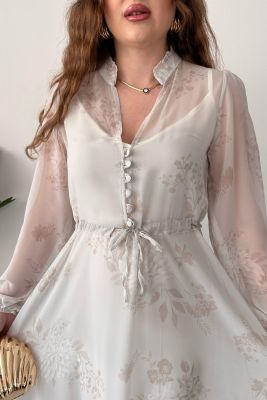 Rüya Şifon Elbise Gri - Thumbnail