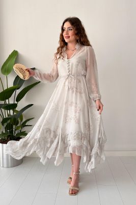 Rüya Şifon Elbise Gri - Thumbnail