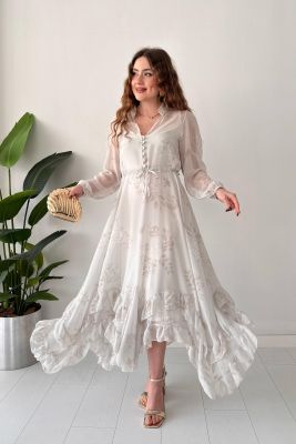 Rüya Şifon Elbise Gri - Thumbnail