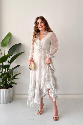 Rüya Şifon Elbise Gri - Thumbnail