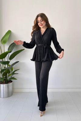 Vatkalı Krinkıl Takım Siyah - Thumbnail