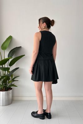 Yelek Model Kloş Elbise Antrasit - Thumbnail